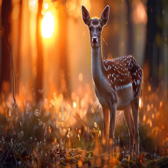 Alert Deer In A Forest