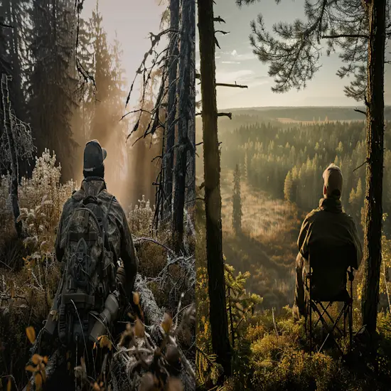 A Public Land Hunter On the Right and A Private Land Hunter On the Left