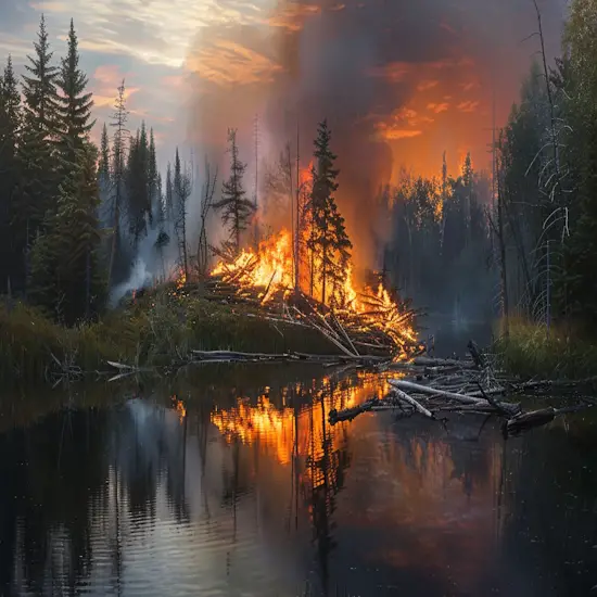 Beaver Dam Slowing Down a Raging Wildfire