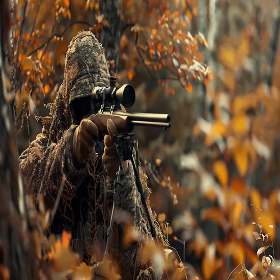 Hunter Holding a Scoped Rifle