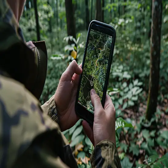 Hunter Using the Onx Hunt App on Their Phone
