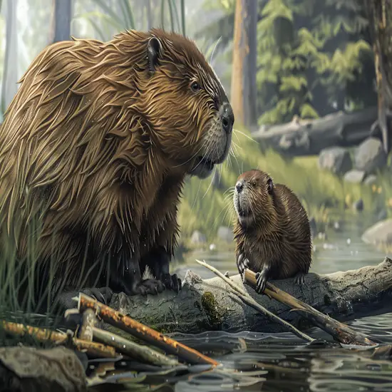 Young Beaver Watching Intently