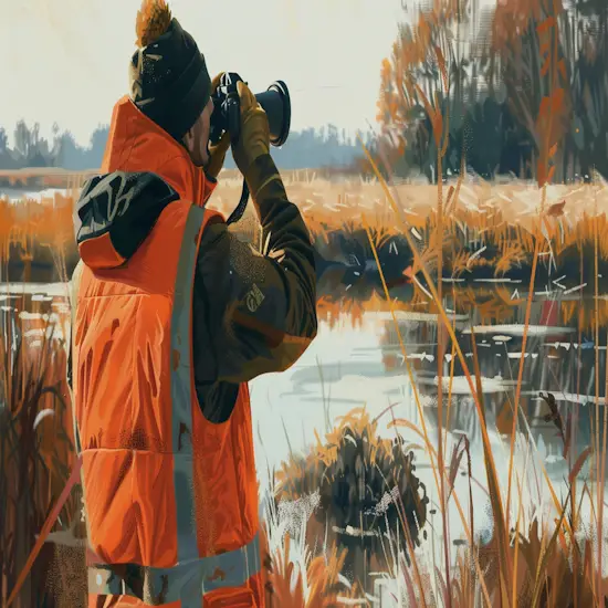 Hunter Wearing a Bright Orange Vest