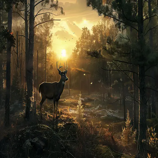 Serene Dawn in the Wisconsin Forest