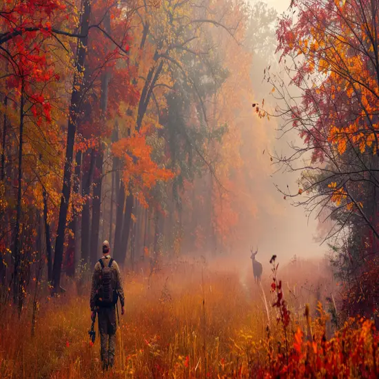 Serene Michigan Forest During Deer Hunting Season