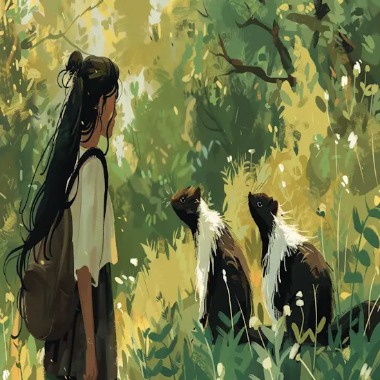 A Person Observing Skunks
