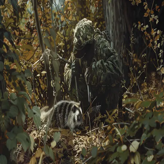 Hunter Using a Humane Trap With Bait