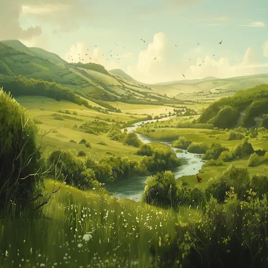 Grassland With Scattered Bushes