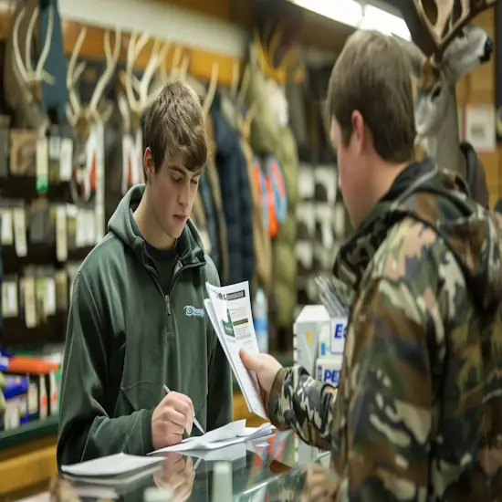 Hunter Purchasing an Ohio Deer Hunting License