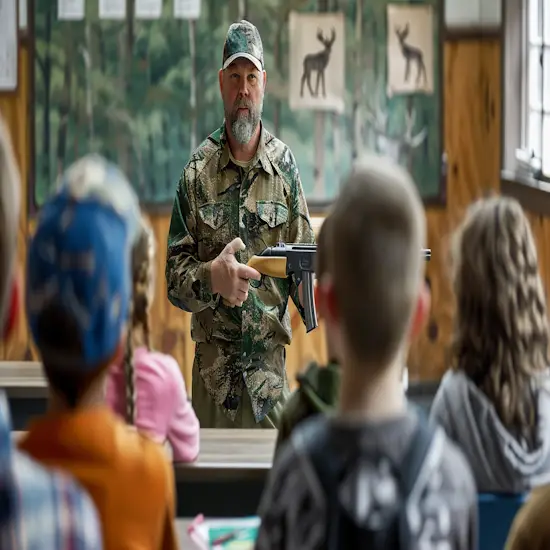 Hunter Teaching Proper Firearm Handling