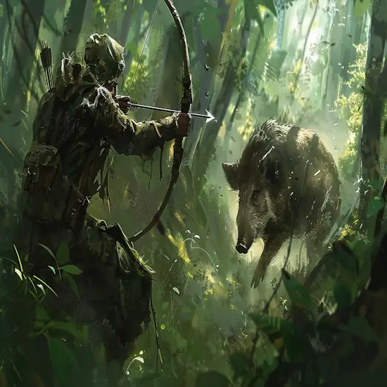 Hunter Using a Bow and Arrow
