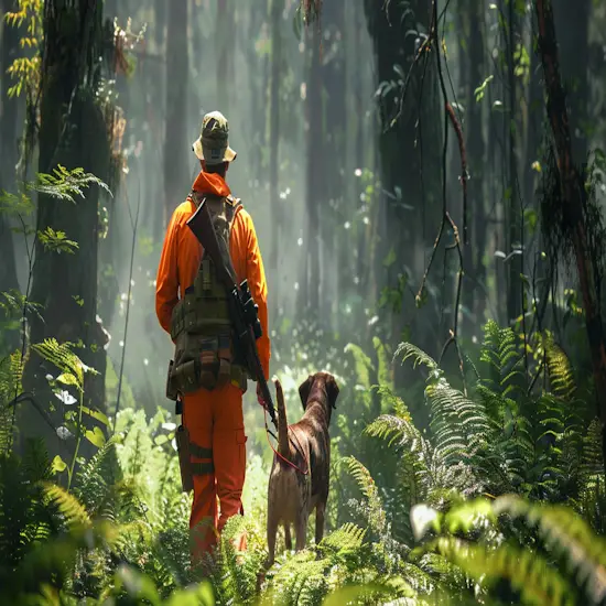 Hunter Wearing Bright Orange Clothing