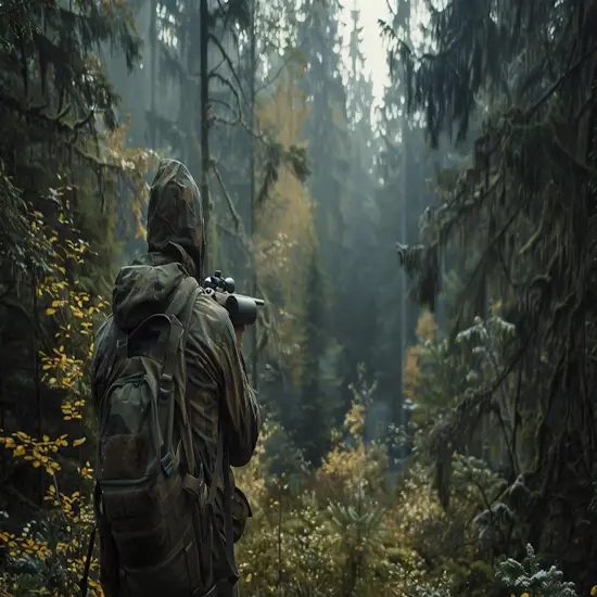 Hunter With Essential Gear for Spruce Grouse Hunting
