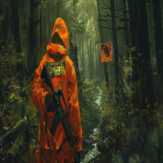 Hunter in Ohio Wearing Fluorescent Orange Gear
