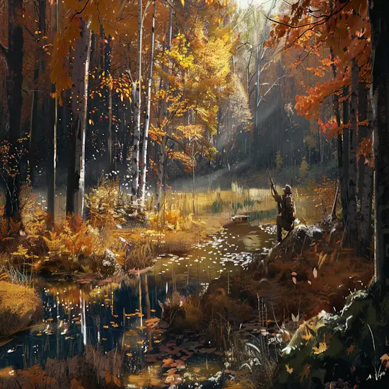 Mixed Forest with Vibrant Autumn Foliage