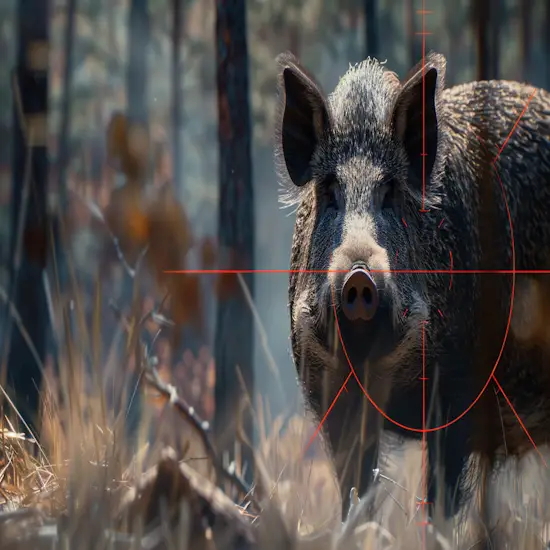 Wild Boar With Highlighted Areas For Ideal Shot Placement